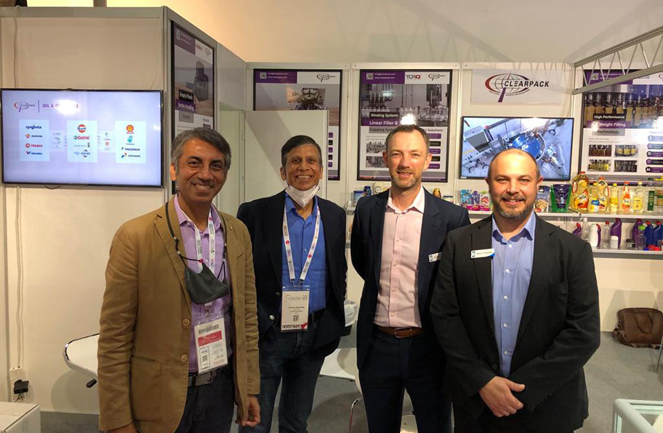 Our Trade Partners Manu Kalra and Govind Bhandari of Clearpack Group with Ben Hawes and Gary Thick of Marden Edwards.