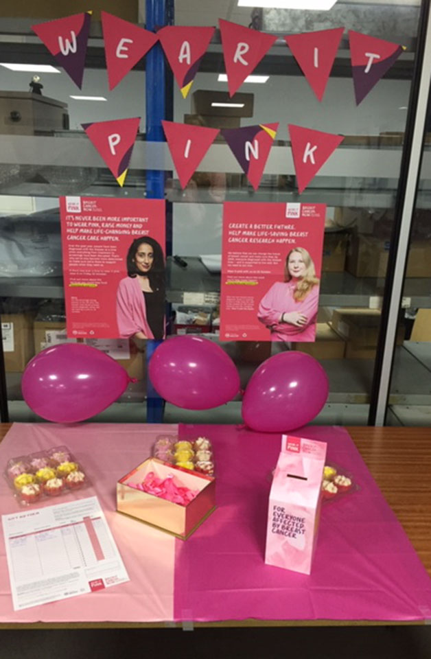 Wear it Pink donations table at Marden Edwards with a few tasty treats! 